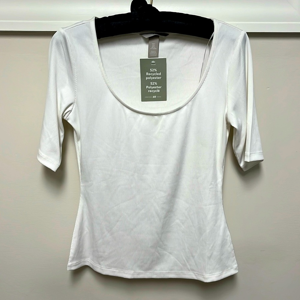 H&M NWT White Textured Shirt